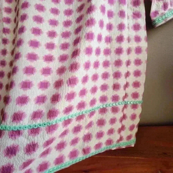 Vineyard Vines Pink Polka Dots Tie Dye Patterned Shift Women's Dress Size 0 Silk - Picture 7 of 11